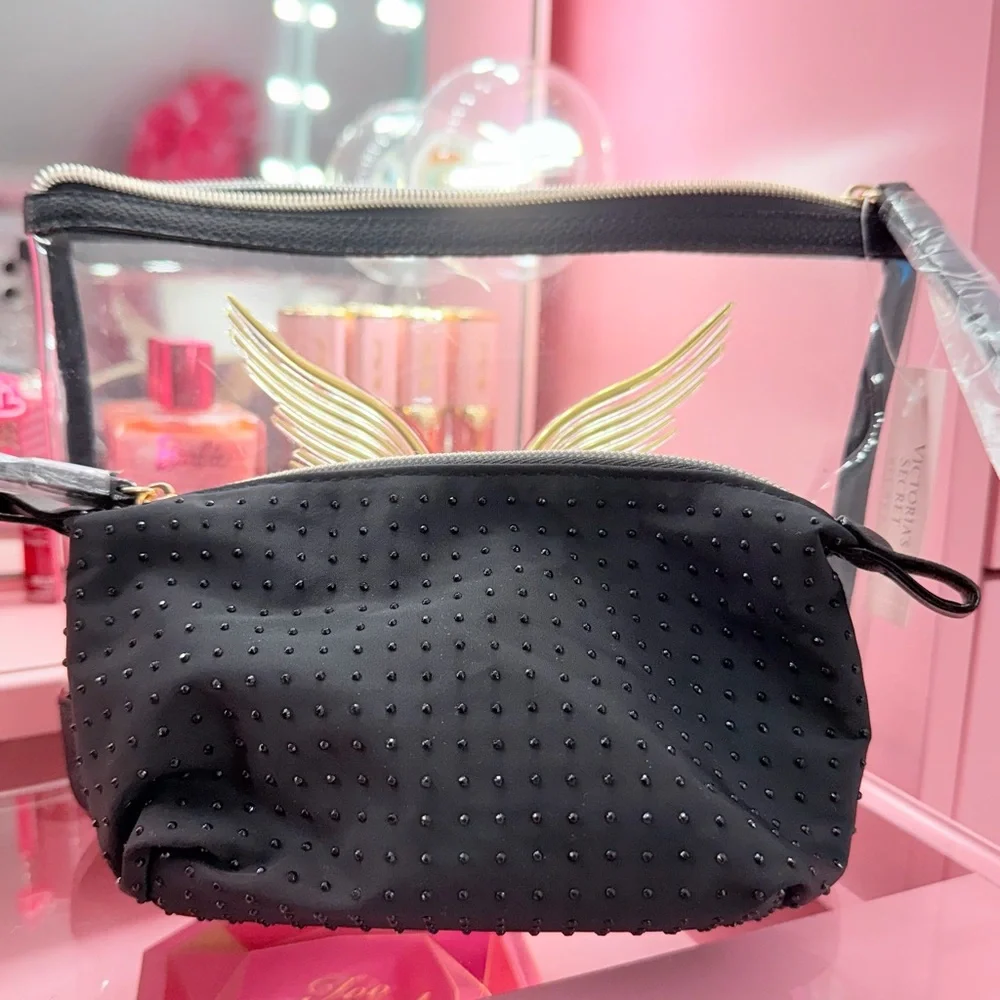 Victoria’s Secret Gold Angel Wings 2025 Fashion Show Cosmetic Case 2 Piece Set